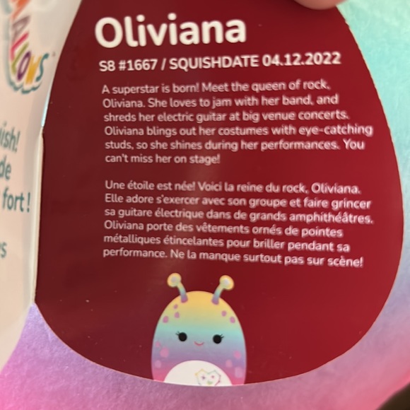 Squishmallows 10” Valentine "Oliviana" Tie-die  Premium Valentines Collectible - Picture 7 of 8